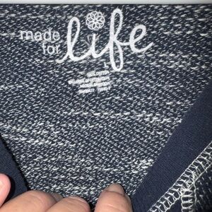 Made for Life Blue and White Knit Top